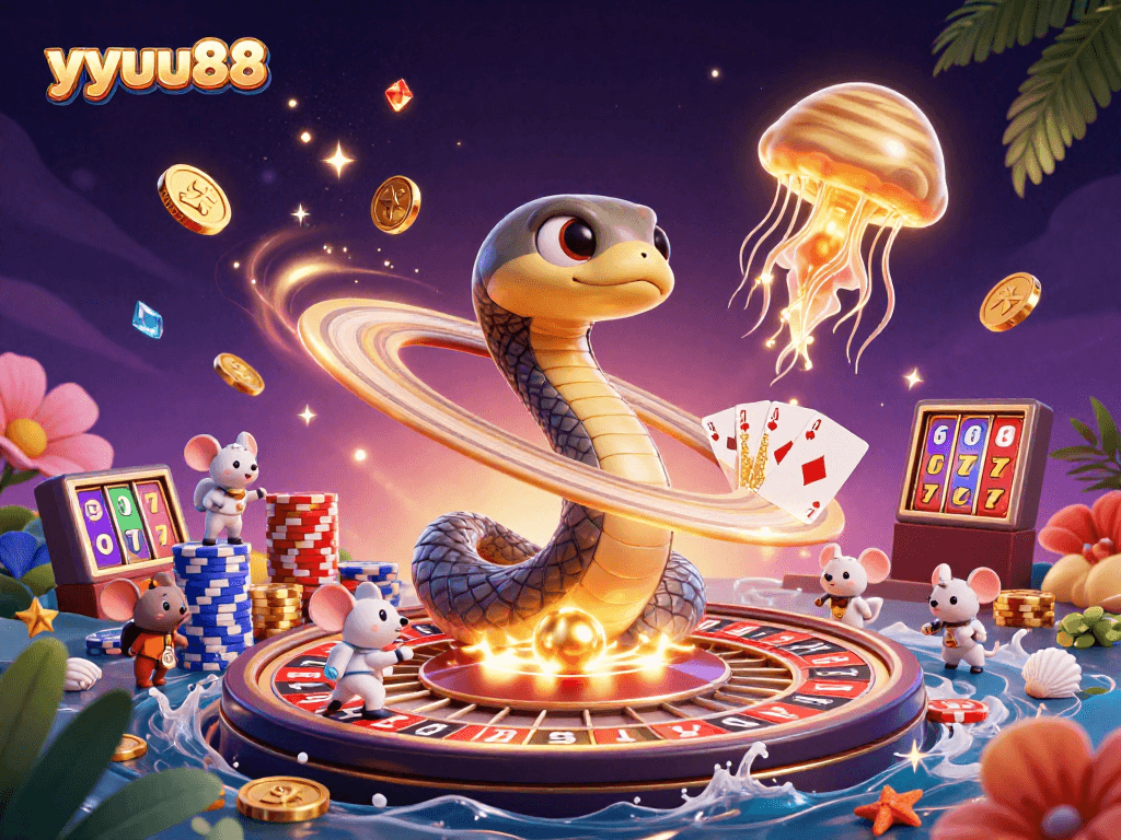 Experience the excitement of yyuu88 with quirky astronauts betting on a cosmic roulette wheel.