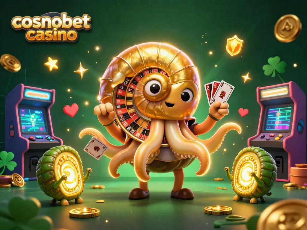 Engage with exciting games at cosmobet casino featuring a dynamic, vibrant illustration of gaming elements.