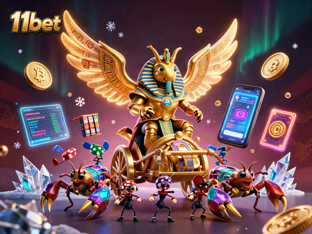 Engage with 11bet's thrilling casino adventures featuring vibrant character designs and iconic game elements.