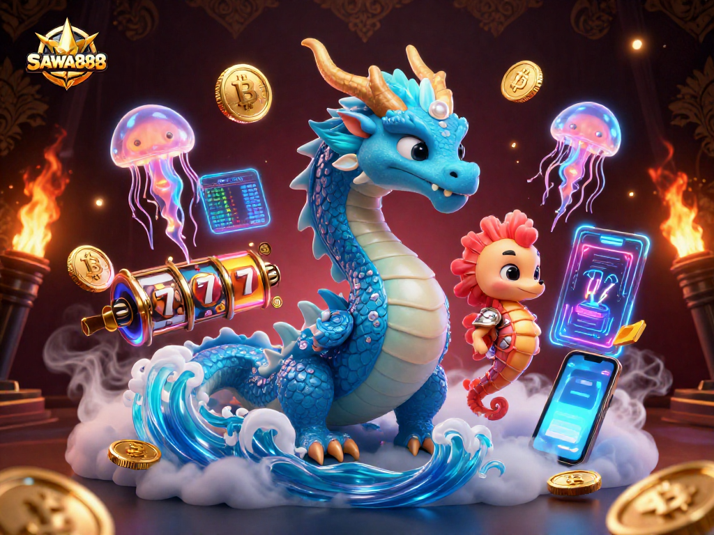 Experience thrilling wins with SAWA888's captivating 3D casino adventure showcasing dynamic elements.