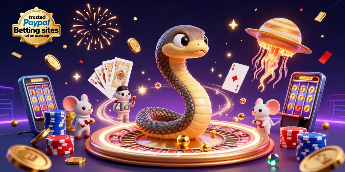 Placing bets on trusted paypal betting sites not on gamstop with a vibrant cosmic scene and dynamic gameplay elements.